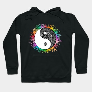 Black and White Yin Yang Mandala Hoodie